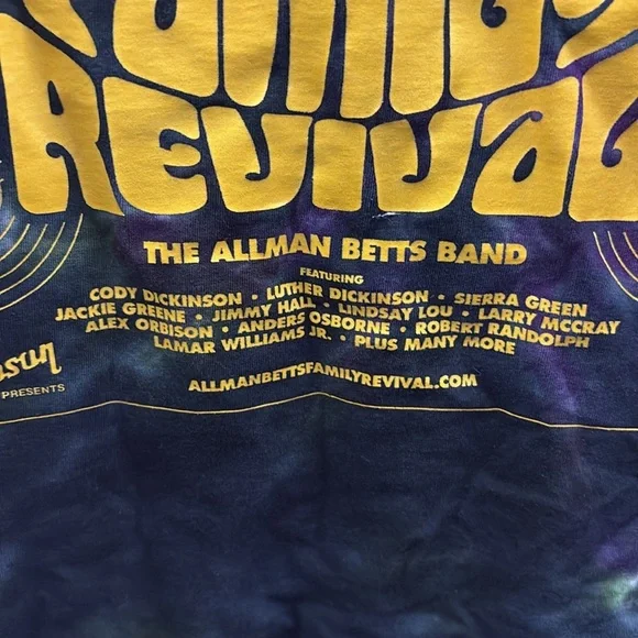 The Allman Betts Band American Tour 2024 T-shirt Size Medium The Dye - Picture 9 of 10